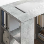 Schreibtisch mit Regal Beton Grau 90 x 50 x 75 cm Holzwerkstoff