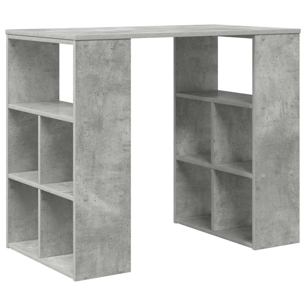 Schreibtisch mit Regal Beton Grau 90 x 50 x 75 cm Holzwerkstoff