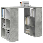 Schreibtisch mit Regal Beton Grau 90 x 50 x 75 cm Holzwerkstoff