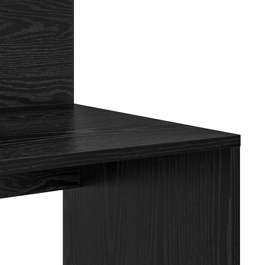Schreibtisch mit Regal Schwarz Eichen-Optik 90 x 48 x 101,5 cm
