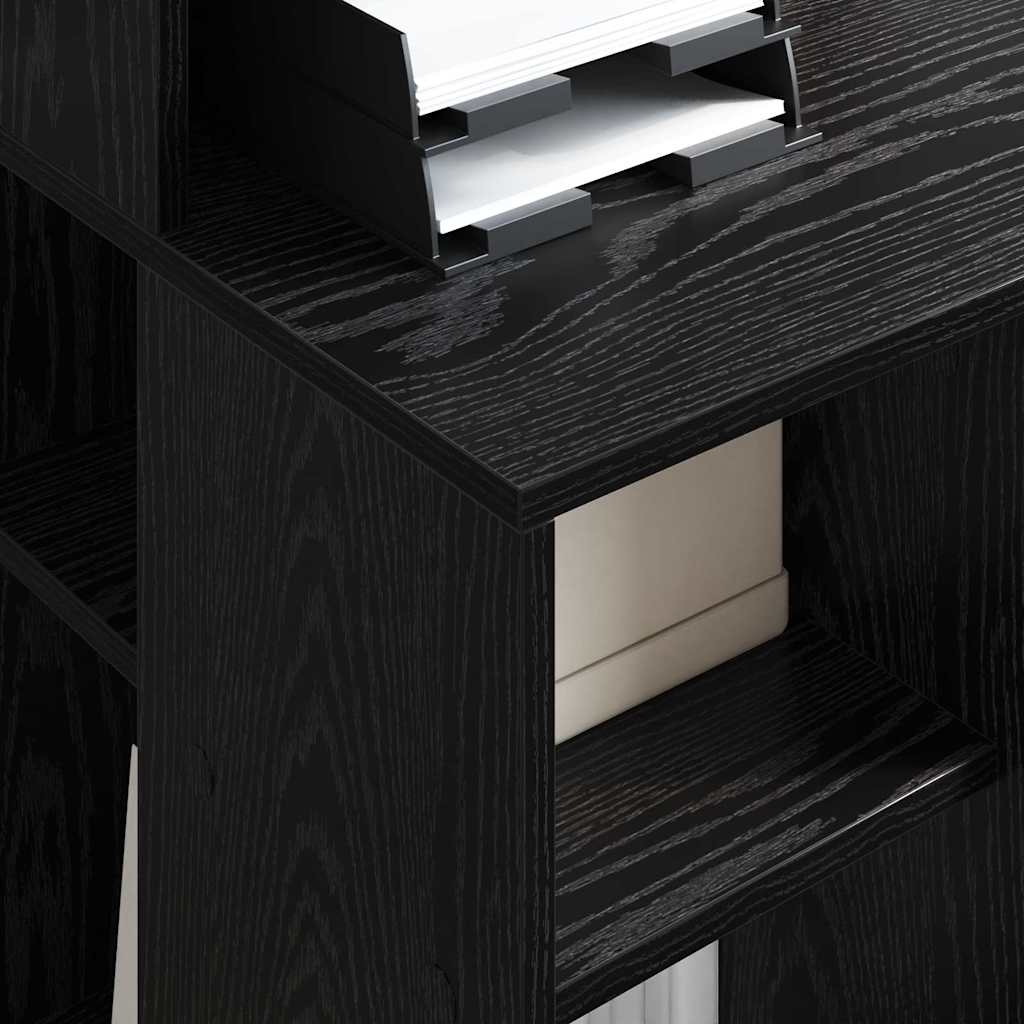 Schreibtisch mit Regal Schwarz Eichen-Optik 90 x 48 x 101,5 cm