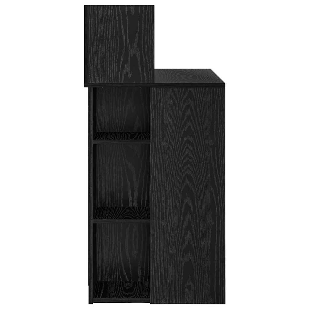 Schreibtisch mit Regal Schwarz Eichen-Optik 90 x 48 x 101,5 cm