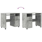 Tisch mit Rädern Beton Grau 91 x 50 x 77 cm Holzwerkstoff