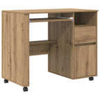 Tisch mit Rädern Artisan-Eiche 91 x 50 x 77 cm Holzwerkstoff