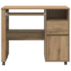 Tisch mit Rädern Artisan-Eiche 91 x 50 x 77 cm Holzwerkstoff