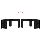 Eck-Schreibtisch Schwarz Eichen-Optik 140 x 113,5 x 75 cm