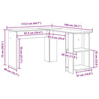 Eck-Schreibtisch Schwarz Eichen-Optik 140 x 113,5 x 75 cm