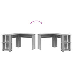 Eck-Schreibtisch mit Regal Graues Sonoma 140 x 113,5 x 75 cm
