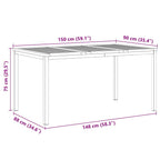 Esstisch Braun 150 x 90 x 75 cm Massivholz Akazie