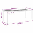 Esstisch Braun 200 x 90 x 75 cm Massivholz Akazie