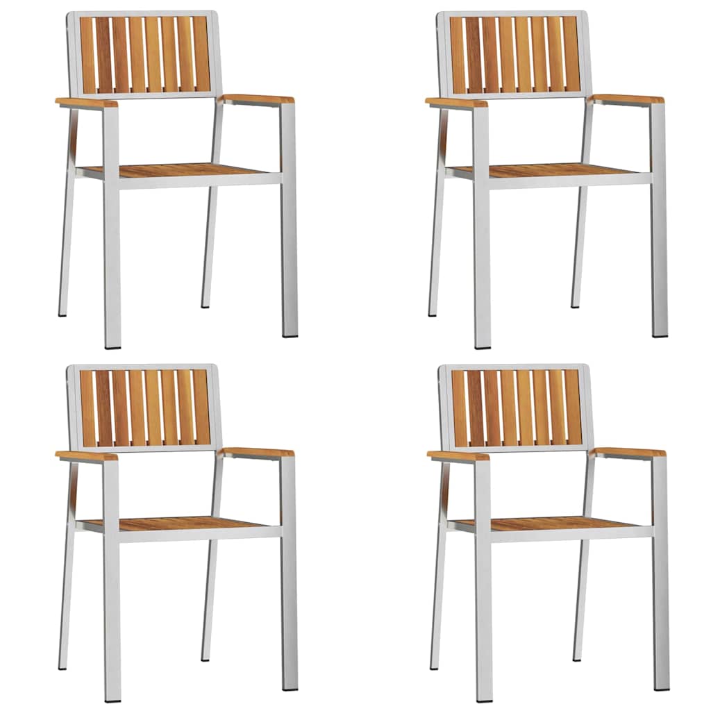 Gartenstuhl 4 pcs Braun 56 x 54,5 x 87 cm Massivholz Akazie