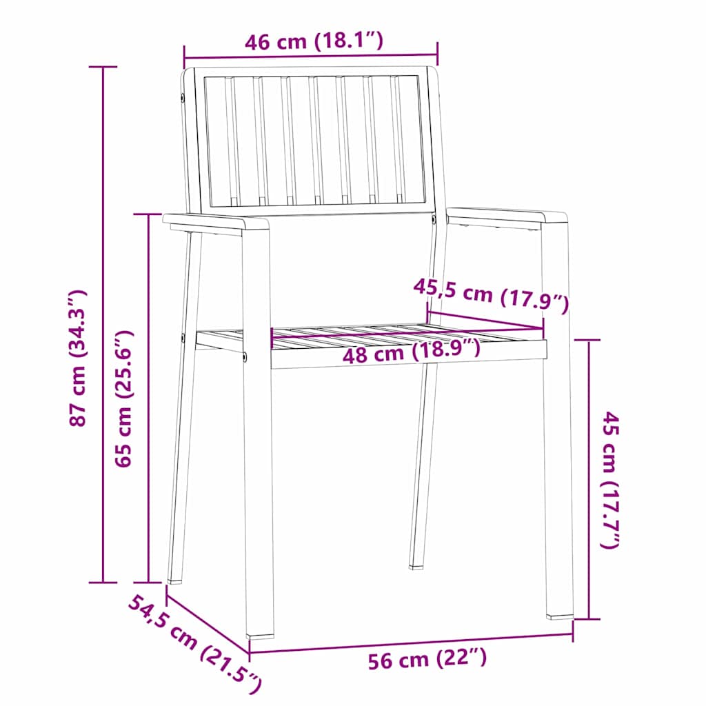 Gartenstuhl 4 pcs Braun 56 x 54,5 x 87 cm Massivholz Akazie