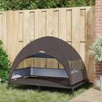 Hochgelegtes Hundebett Braun 127 x 81 x 108 cm Stoff und Stahl