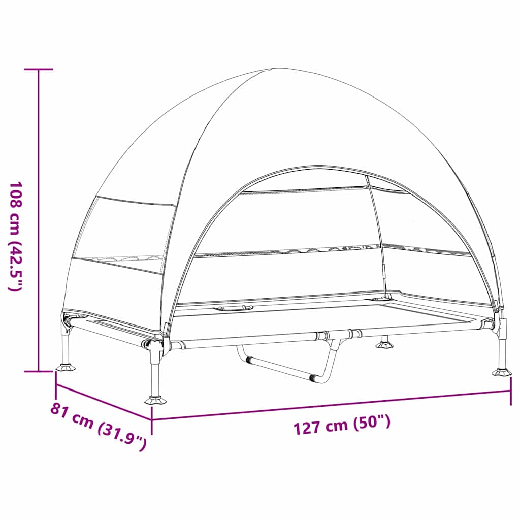 Hochgelegtes Hundebett Schwarz 127 x 81 x 108 cm