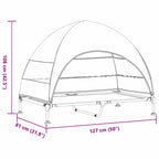 Hochgelegtes Hundebett Silber Grau 127 x 81 x 108 cm