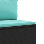 8-tlg. Garten-Lounge-Set mit Kissen Schwarz Poly Rattan
