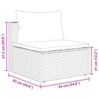 9-tlg. Garten-Lounge-Set mit Kissen Schwarz Poly Rattan