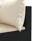 4-tlg. Garten-Lounge-Set mit Kissen Schwarz Poly Rattan