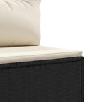 5-tlg. Garten-Lounge-Set mit Kissen Schwarz Poly Rattan