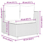 6-tlg. Garten-Sofagarnitur mit Kissen Grau Poly Rattan