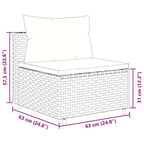 4-tlg. Garten-Sofagarnitur mit Kissen Grau Poly Rattan