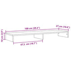 Monitorständer Grau Sonoma 100x27x10 cm Holzwerkstoff
