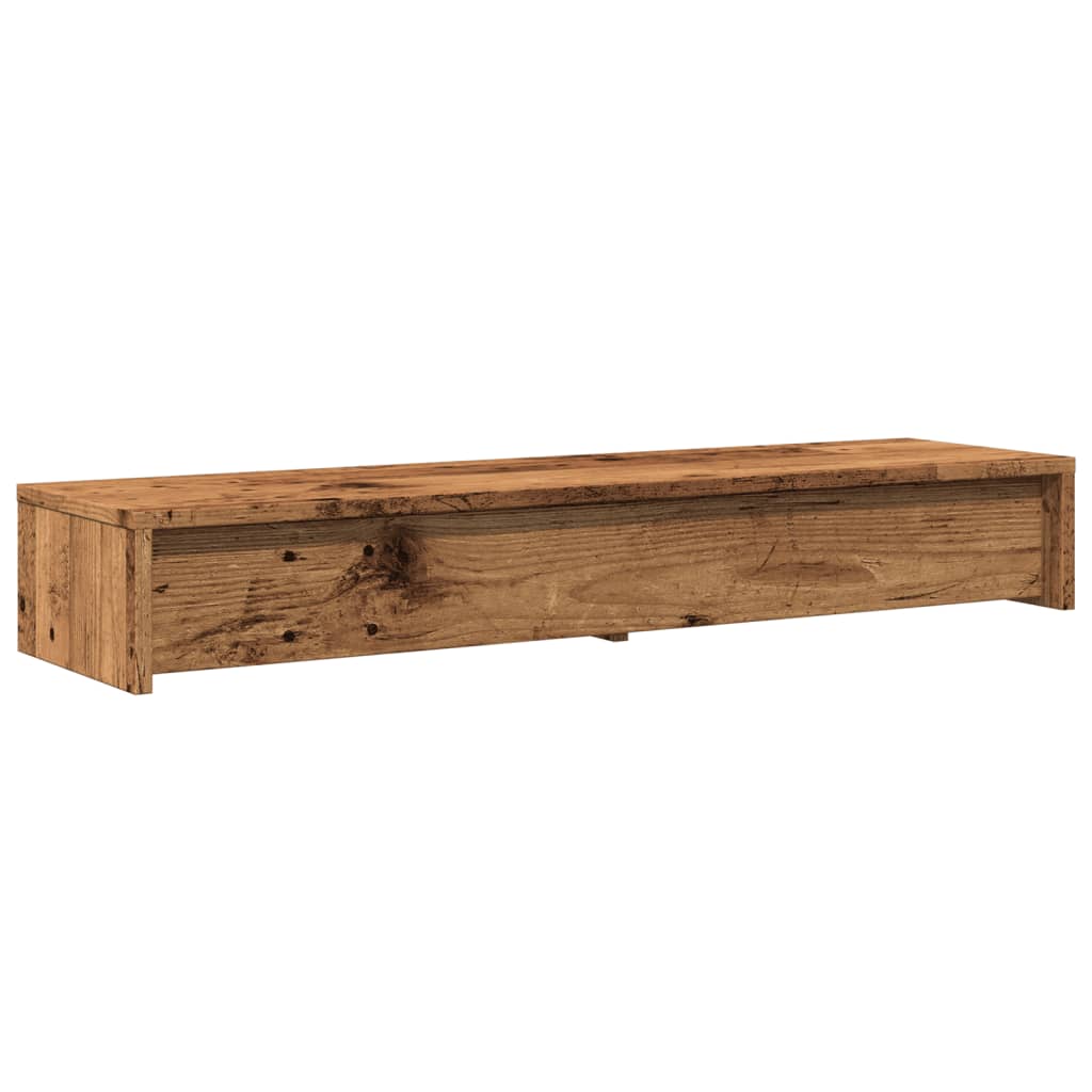 Monitorständer mit Schubladen Altholz-Optik 100x27x15 cm