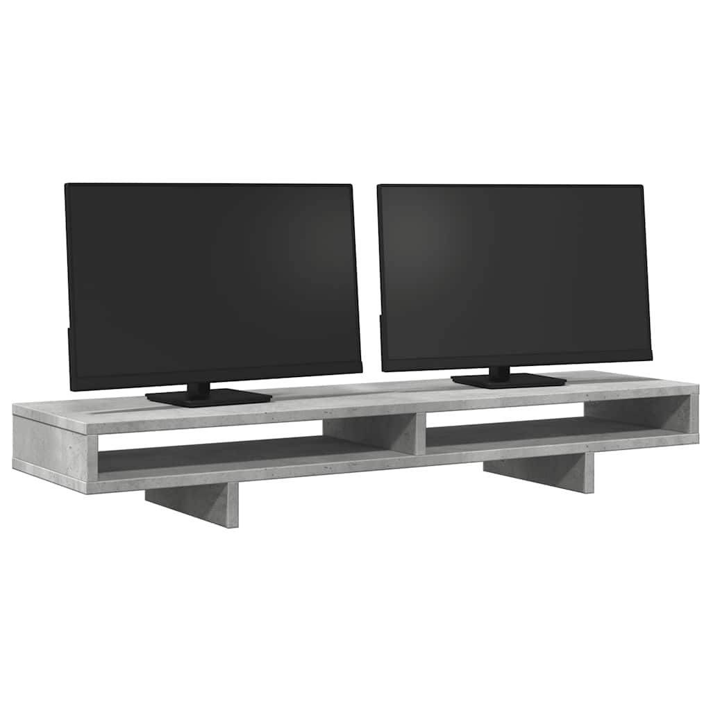 Monitorständer Betongrau 100x27x15 cm Holzwerkstoff