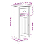 Badschrank BODO Weiß und Braun 44x30x90 cm