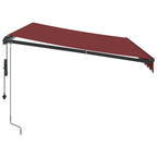 Markise Automatisch mit LEDs Weinrot 350x250 cm