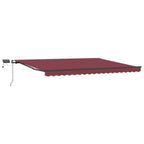 Markise Manuell mit LEDs Weinrot 400x300 cm