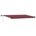 Markise Manuell mit LEDs Weinrot 500x300 cm