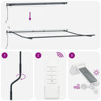 Markise Automatisch mit LEDs Weinrot 500x300 cm