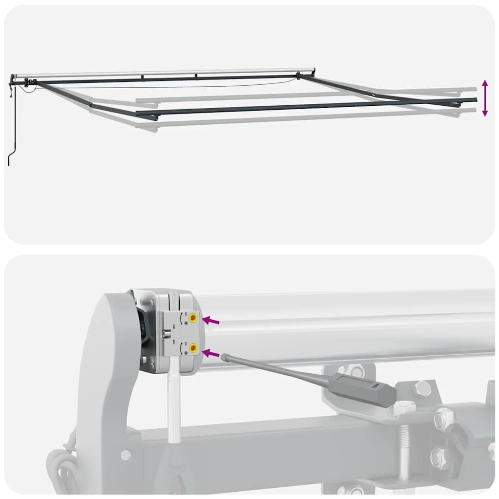 Markise Automatisch mit LEDs Weinrot 500x300 cm