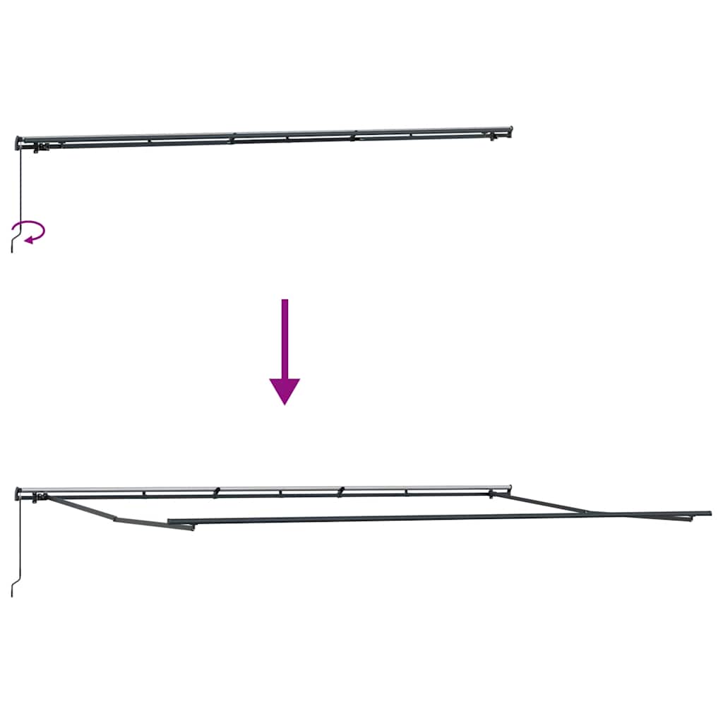 Markise Manuell Weinrot 600x300 cm