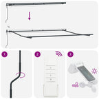 Markise Automatisch mit LEDs Braun 500x300 cm