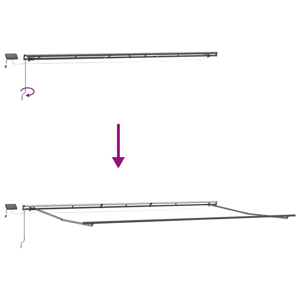 Markise Manuell mit LEDs Braun 600x300 cm