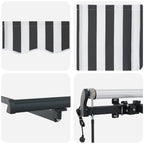 Markise Automatisch Anthrazit und Weiß 300x250 cm