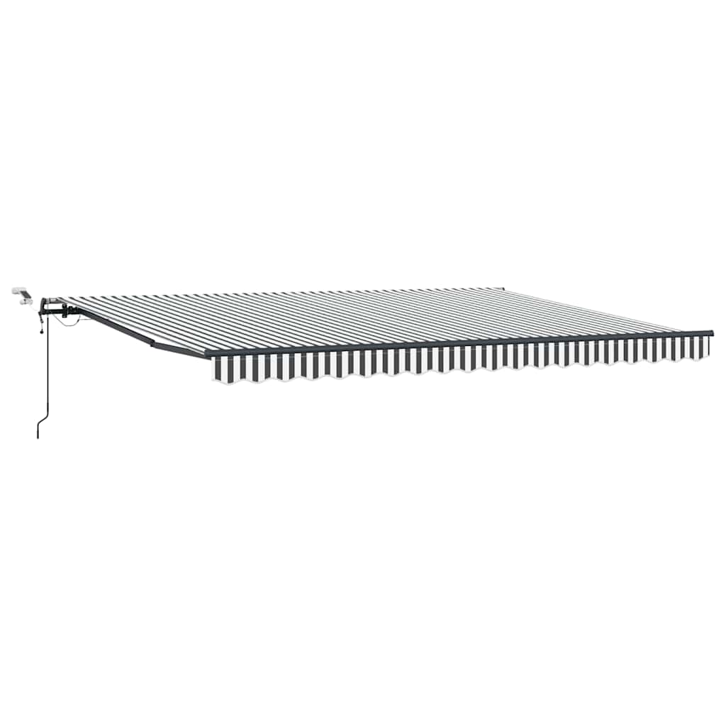 Markise Automatisch mit LEDs Anthrazit & Weiß 450x300 cm