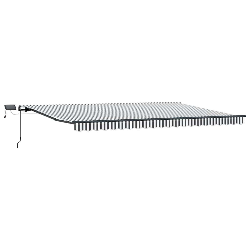 Markise Manuell mit LEDs Anthrazit & Weiß 500x300 cm