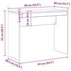 Schreibtisch Artisan-Eiche 90x40x72 cm Holzwerkstoff