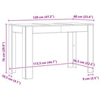 Esstisch Artisan-Eiche 120x60x76 cm Holzwerkstoff