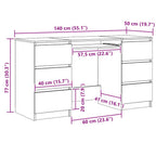 Schreibtisch Artisan-Eiche 140x50x77 cm Holzwerkstoff
