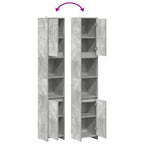 Badezimmerschrank Betongrau 30x30x183,5 cm Holzwerkstoff