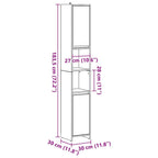 Badezimmerschrank Betongrau 30x30x183,5 cm Holzwerkstoff