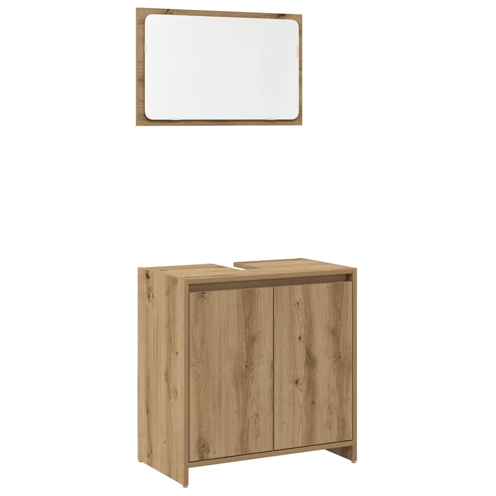 2-tlg. Badmöbel-Set Artisan-Eiche Holzwerkstoff