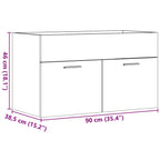 Waschbeckenunterschrank Altholz-Optik 90x38,5x46 Holzwerkstoff