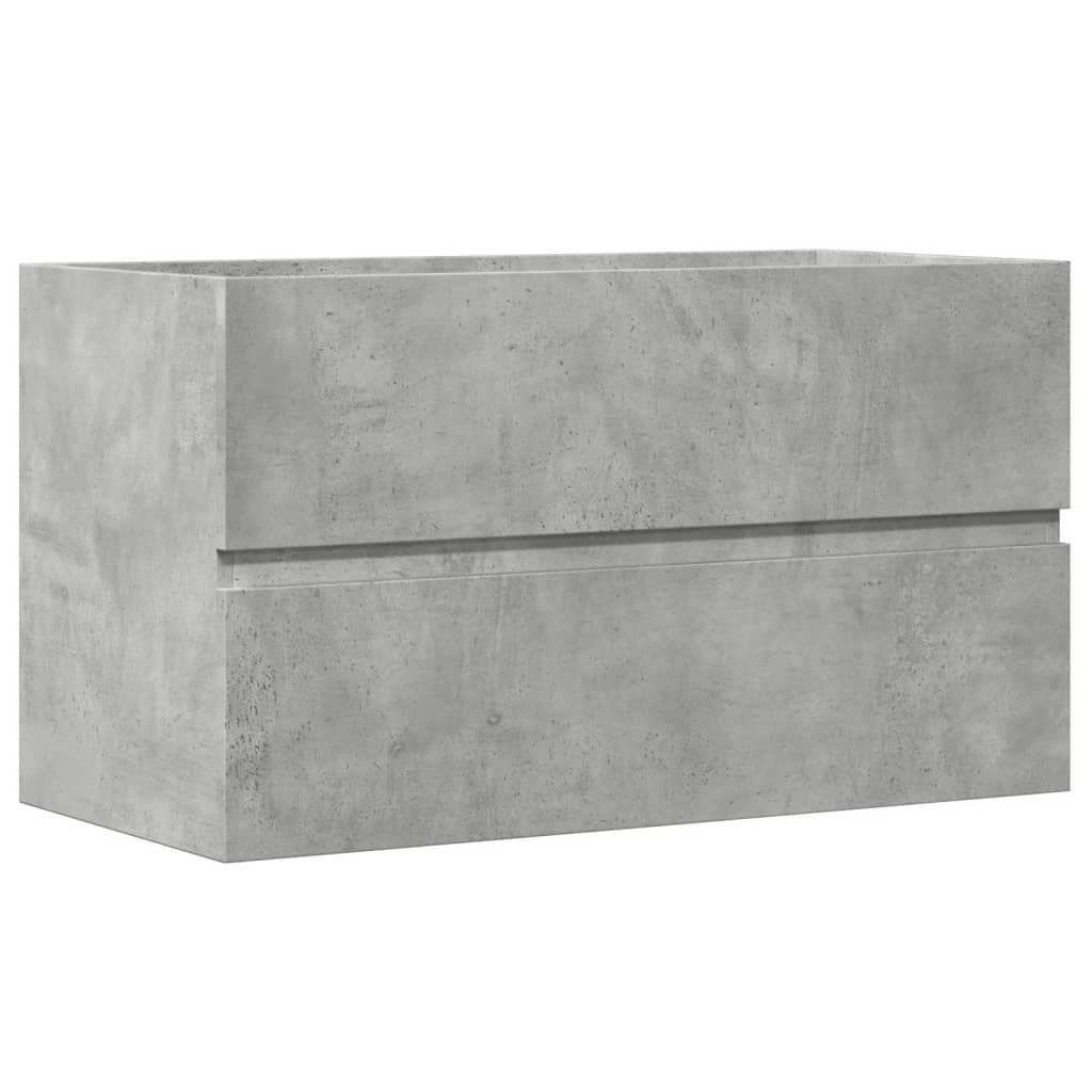 Bad-Hängeschrank Betongrau 80x38,5x45 cm Holzwerkstoff