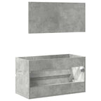 Badschrank mit Spiegel Betongrau Holzwerkstoff