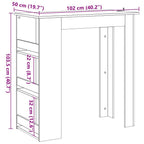 Bartisch mit Regal Altholz-Optik 102x50x103,5 cm